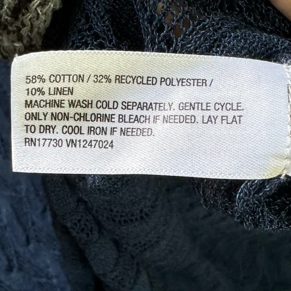 Future Collective skirt women large cotton blend sheer knit midi length blue - Picture 5 of 8